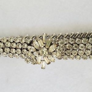 4 Row Brilliant Rhinestone Statement Choker